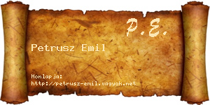 Petrusz Emil névjegykártya